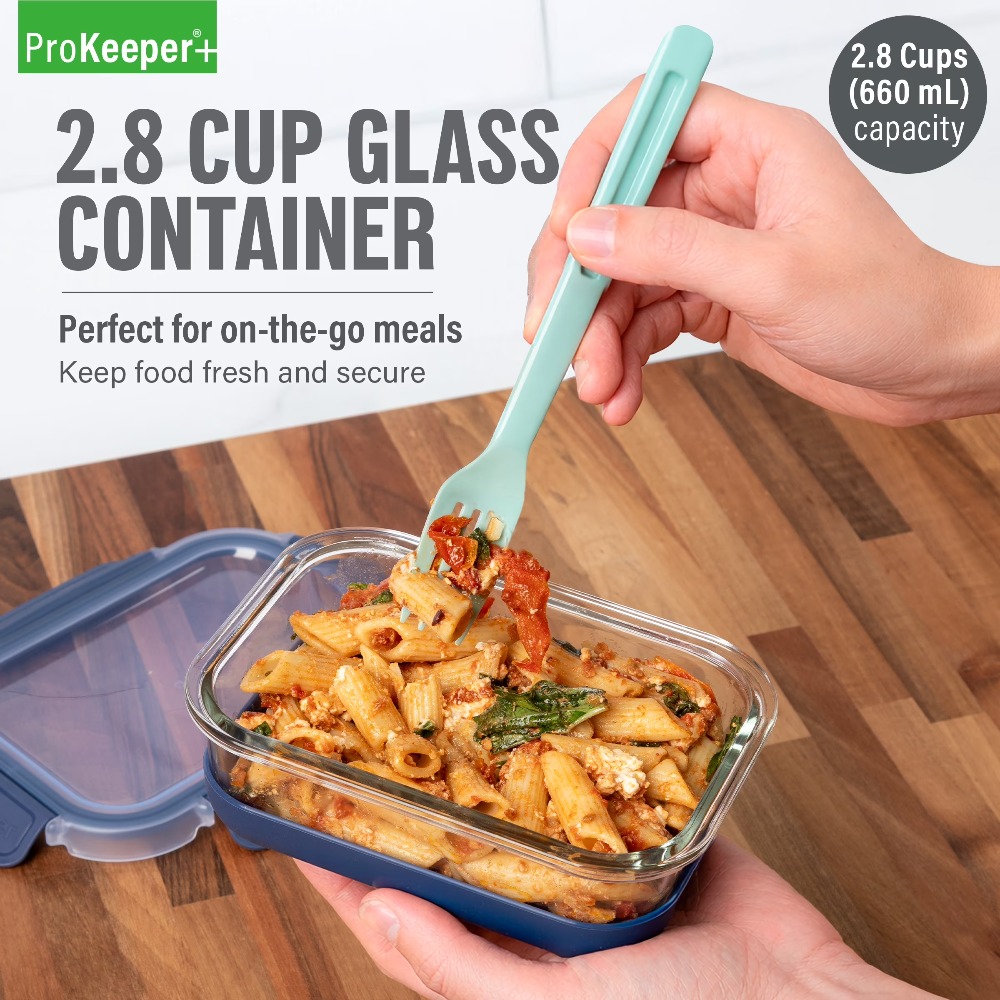 Meal Prep Box - Recipiente de Vidrio para Almacenamiento de