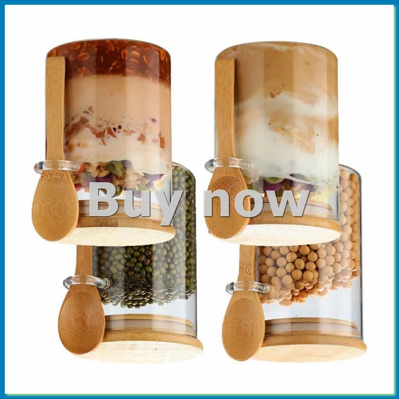 Overnight Oat Jar - Paquete de 4 recipientes de vidrio