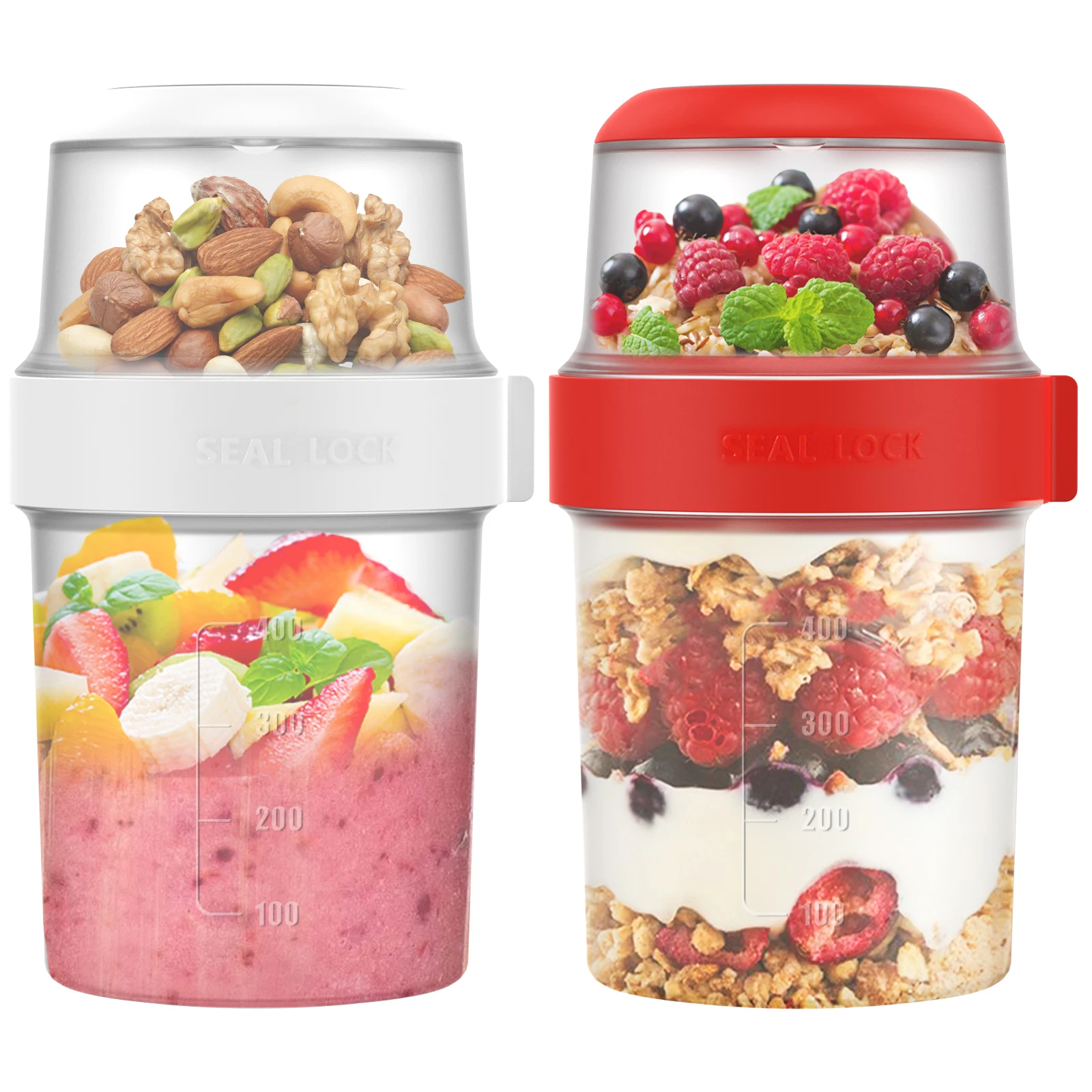 Overnight Oat Jar - Tazas de desayuno reutilizables para llevar