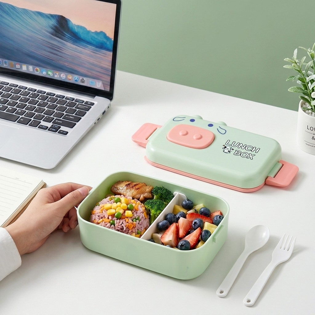 Meal Prep Kinder - Lonchera Kawaii de Plástico para Niños,