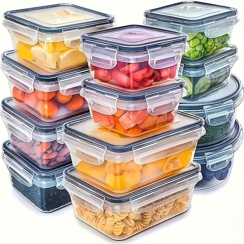 Meal Prep Box - Juego de 4 Recipientes Transparentes para