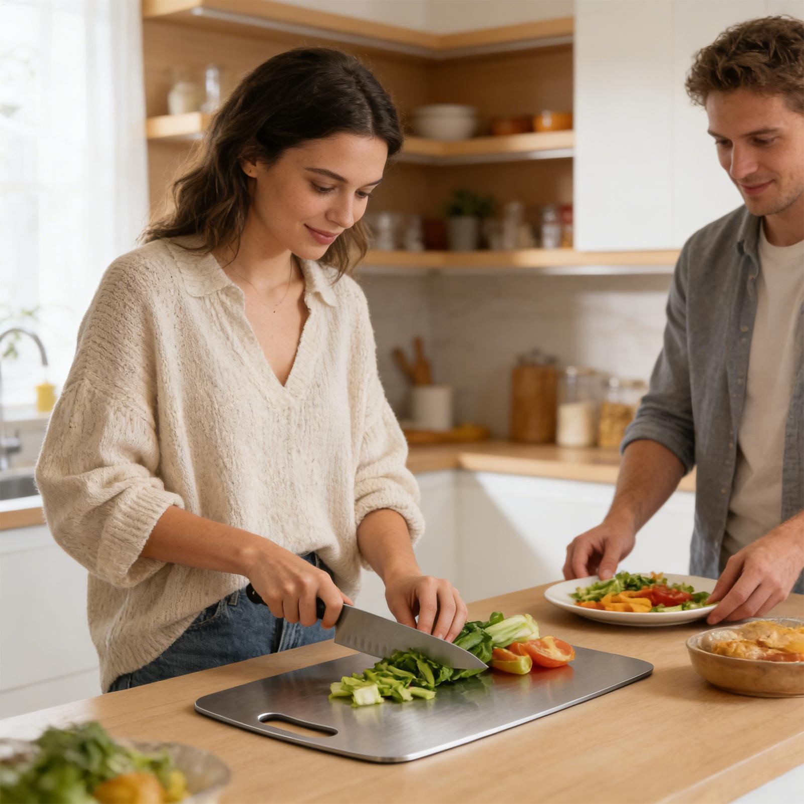 Meal Prep With Chicken - Tabla de cortar de acero inoxidable