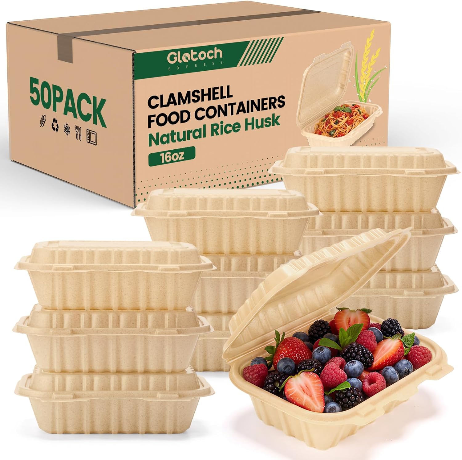 Meal Prep Box - Paquete de 50 Contenedores Desechables de