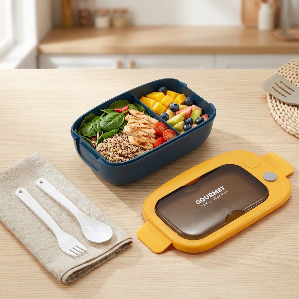 Meal Prep Kinder - Lonchera Bento de Plástico con 2