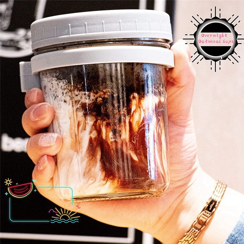 Overnight Oat Jar - 2025+ Tarro de avena nocturno reutilizable,