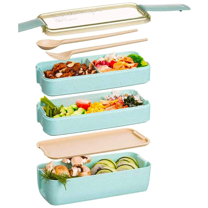 Meal Prep Japanese - ¡WSFS! Fiambrera japonesa Bento Box, compartimento