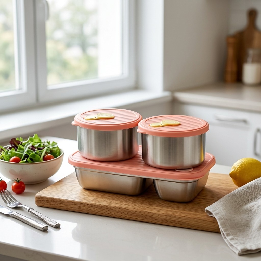 Meal Prep Kinder - Lonchera Bento de Acero Inoxidable 304,