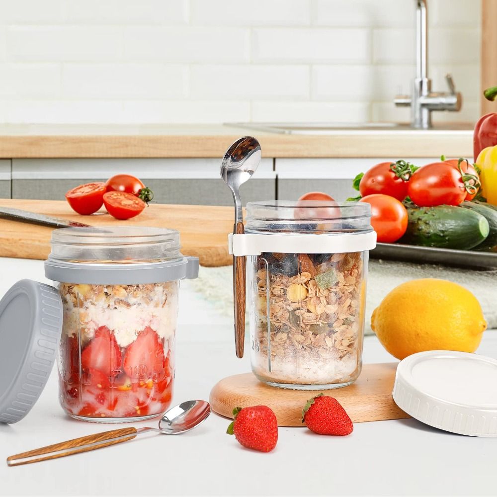 Overnight Oat Jar - Tarro de yogur de 350ml, tarros