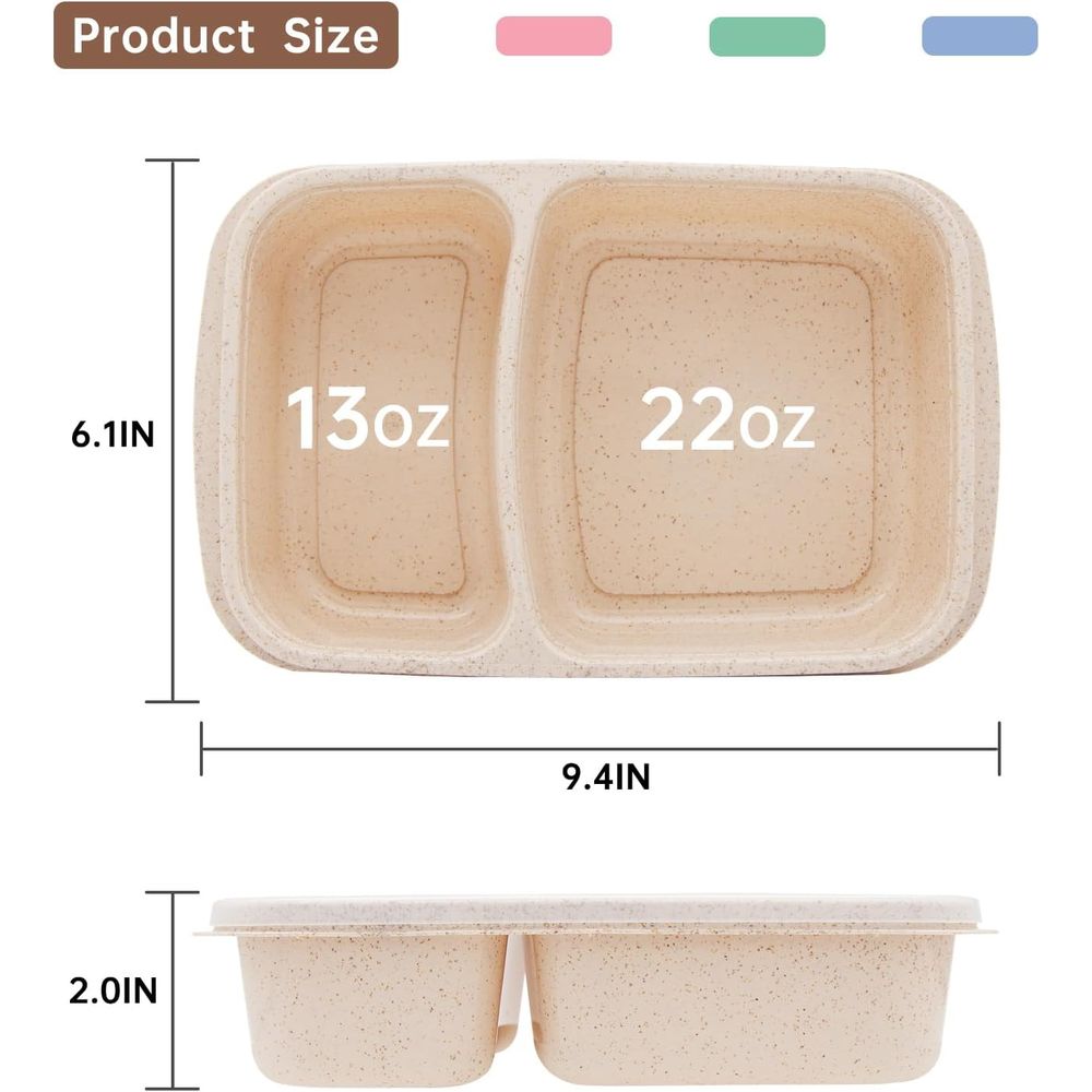 Paquete de 4 Loncheras Bento,  - Meal Prep Box reseña y precio