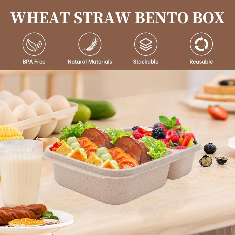 Paquete de 4 Loncheras Bento,  - Meal Prep Box reseña y precio