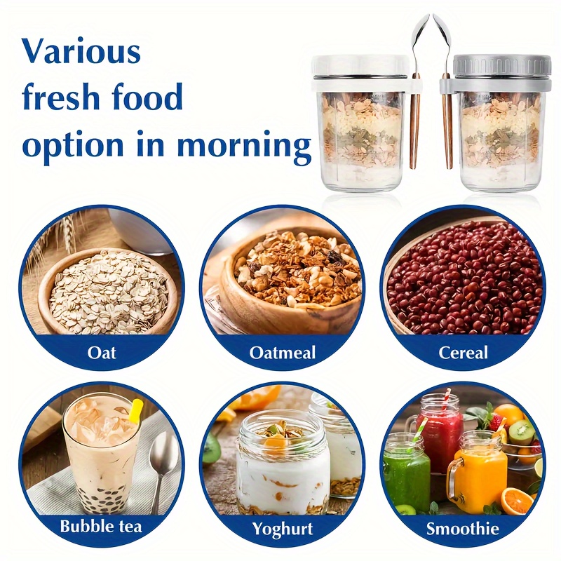 Taza de vidrio para avena, rec - Overnight Oat Jar reseña y precio
