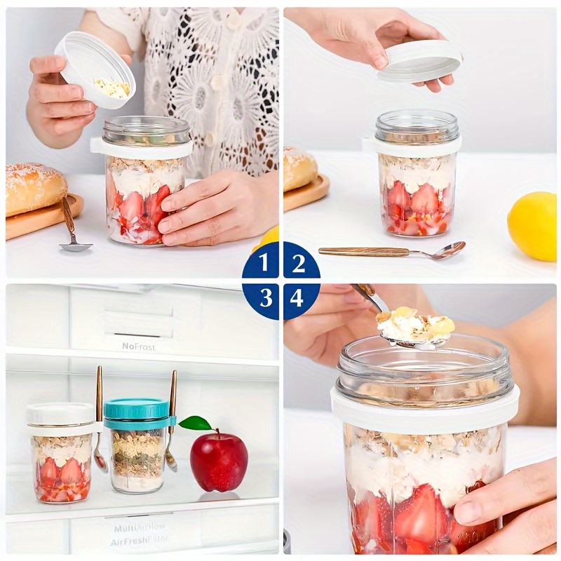 Taza de vidrio para avena, rec - Overnight Oat Jar reseña y precio