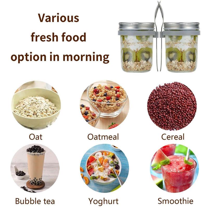 Contenedores de avena durante  - Overnight Oat Jar reseña y precio