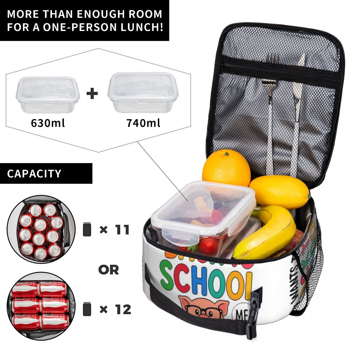 Bolsa de almuerzo pequeña con  - Meal Prep Gym reseña y precio