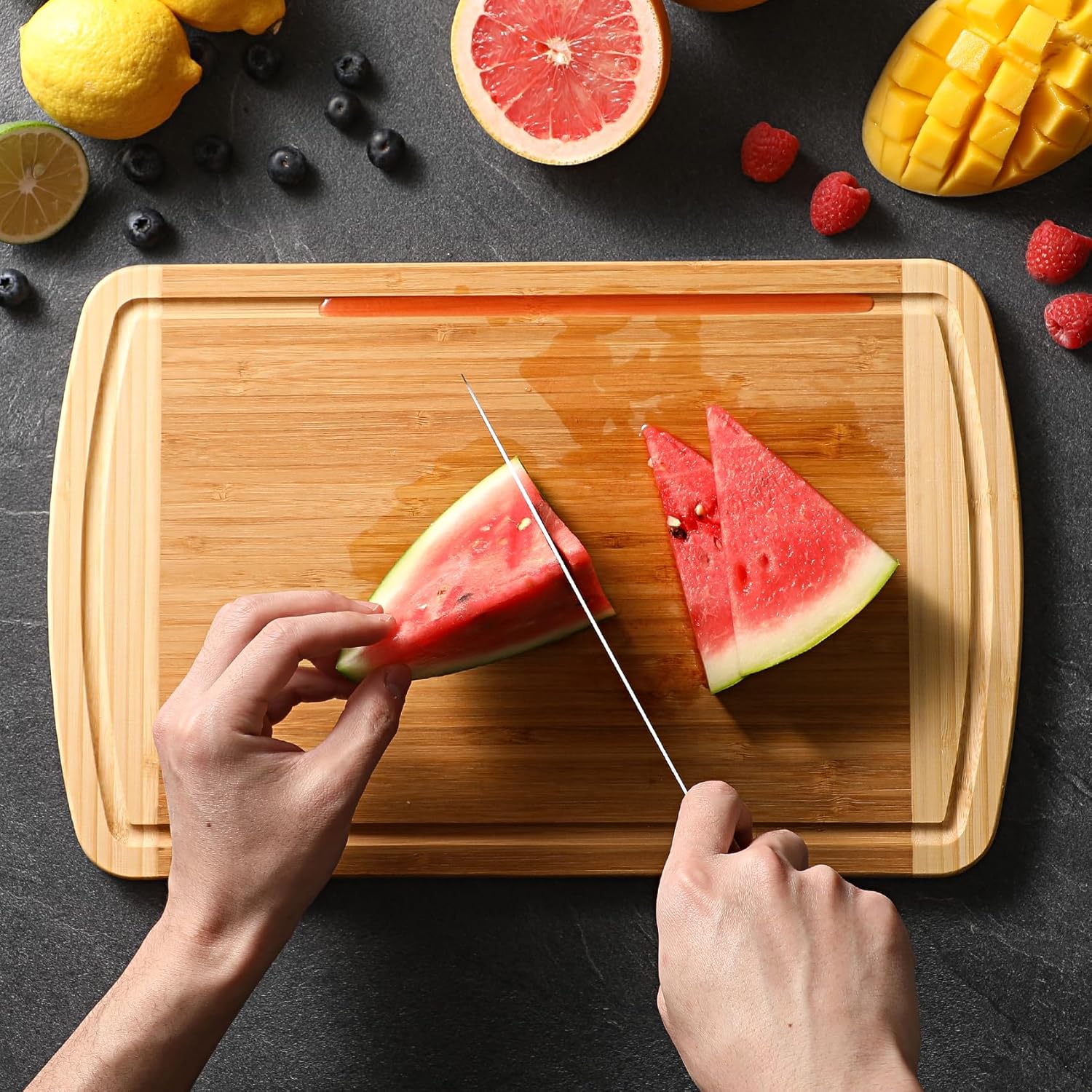 Tabla de cortar grande de bamb - Meal Prep Juice reseña y precio