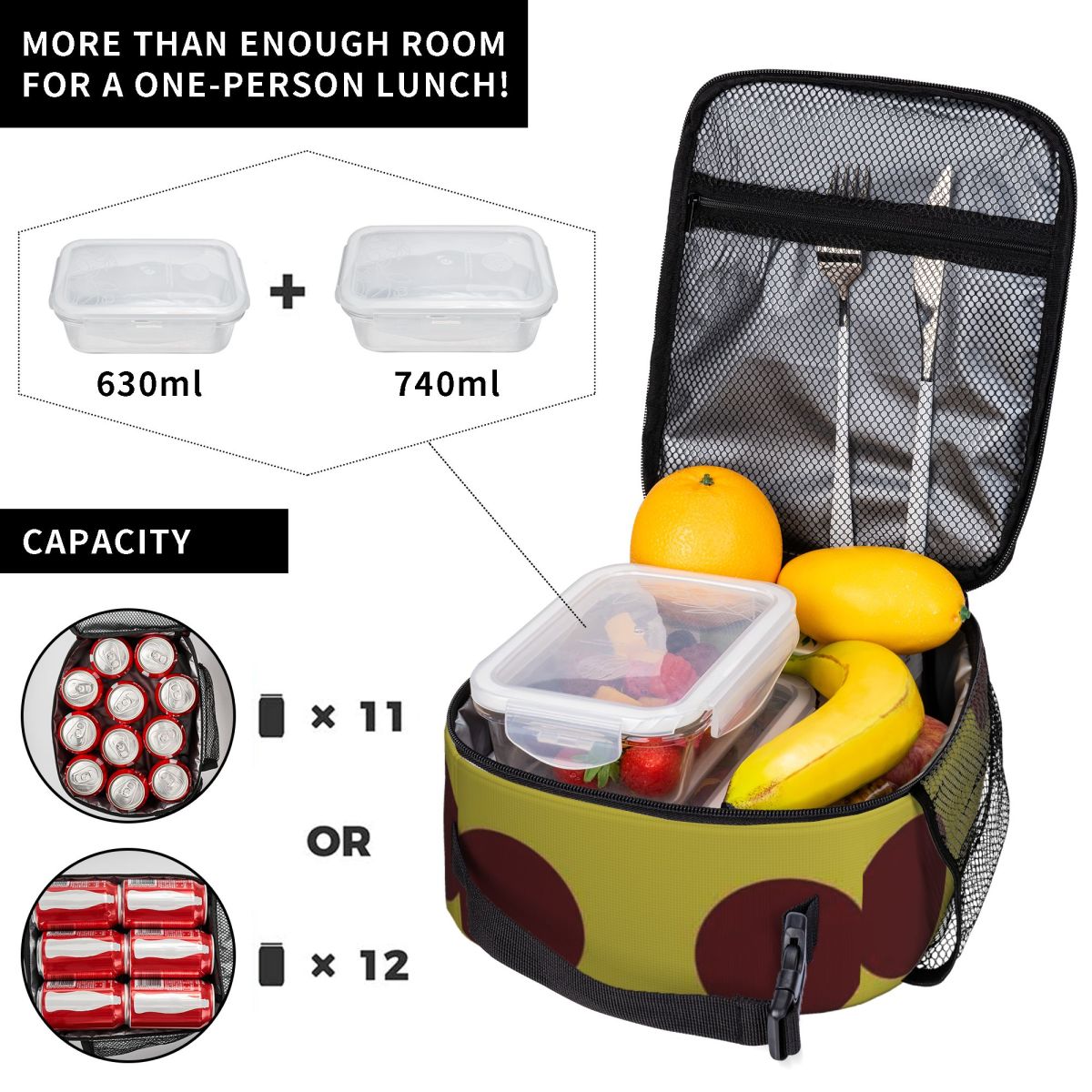 Bolsa de almuerzo grande con e - Meal Prep Yellow reseña y precio