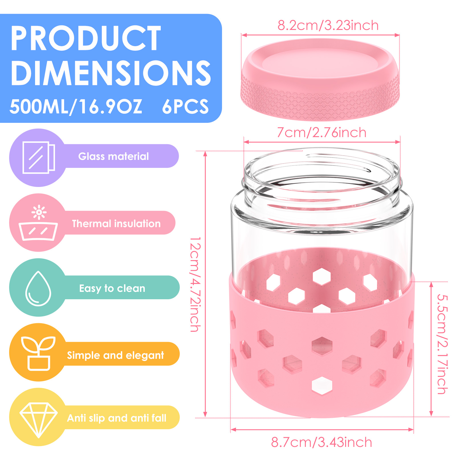 Paquete de 2/4/6 Recipientes d - Overnight Oat Jar reseña y precio